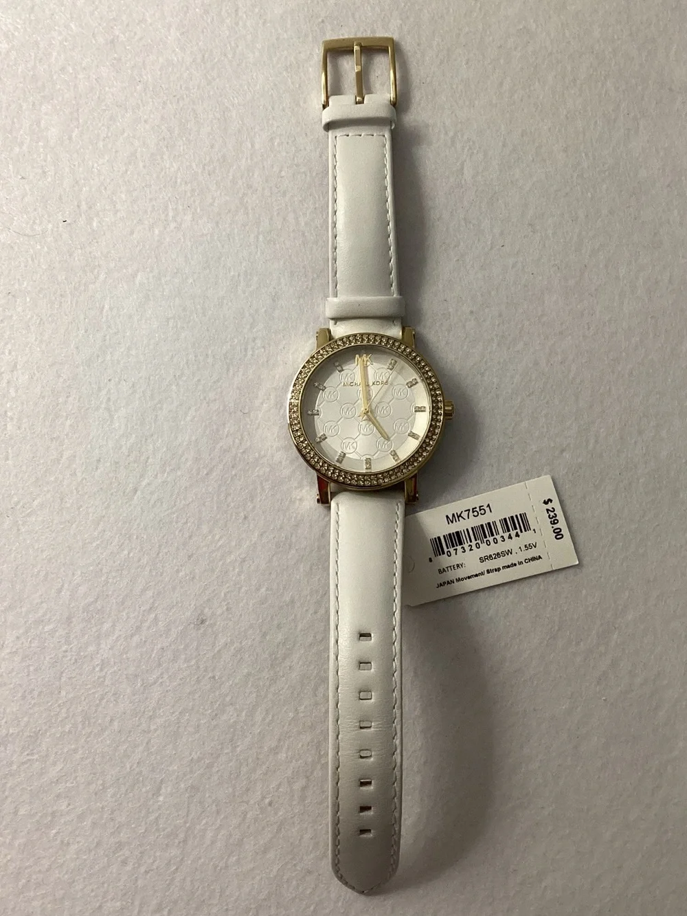 Michael Kors Corey Three-Hand White Leather Watch 38mm